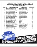 Entry List - Trans-Am Mosport 1979