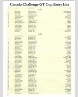 Entry List - Canada GT Mosport Trans-Am 1999