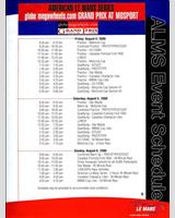 Schedule of Events - American Le Mans Series Mosport 2000