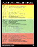 Schedule of Events - American Le Mans Series Mosport 2003