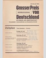 Schedule of Events - European GT Championship Nürburgring 1972