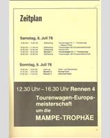 Schedule of Events - GP Nürburgring 1978