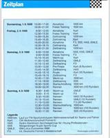 Schedule of Events - Nürburgring 1000 Kilometres 1988