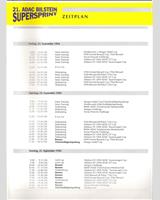 Schedule of Events - ADAC GT Cup Nürburgring Supersprint 1994