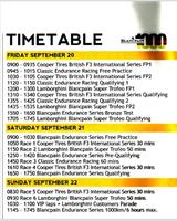 Schedule of Events - Nürburgring 1000 Kilometres 2013