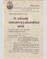 Schedule of Events - Ostrava [S750] 1952