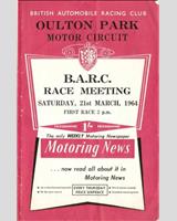 Programme Cover - BARC Oulton Park - Grand Touring +1600 cc 1964