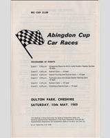 Schedule of Events - MGCC Oulton Park [Clubman] 1969
