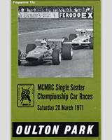 Programme Cover - Oulton Park - Sports Cars, Grand Touring and Clubmans 1971