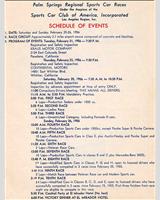 Schedule of Events - Palm Springs [FP+GP] 1956