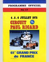 Programme Cover - GP France 1975