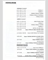 Schedule of Events - GP France 1975