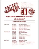 Schedule of Events - Portland 3 Hours 1983