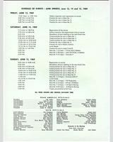 Schedule of Events - SCCA National Road America [ASR+BSR] 1969