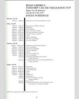 Schedule of Events - Can-Am Road America 1977