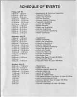 Schedule of Events - Trans-Am Road America 1981