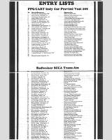 Entry List - Trans-Am Road America 1984