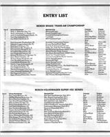 Entry List - Trans-Am Road America 1985