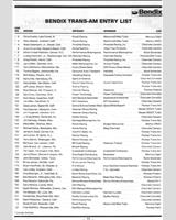 Entry List - Trans-Am Road America 1986