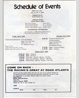Schedule of Events - Can-Am Road Atlanta 1974