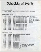 Schedule of Events - SCCA National Road Atlanta [AP+BP+CP+AS+ASR+BSR] 1974