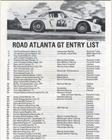 Entry List - Road Atlanta 100 Miles 1980
