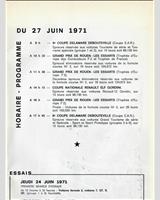 Schedule of Events - GP Rouen 1971