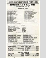 Schedule of Events - SCCA Divisional Santa Barbara [GM+HM] 1962