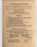 Schedule of Events - Schauinsland Hill Climb 1964