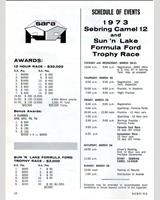 Schedule of Events - Sebring 12 Hours 1973