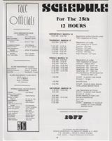Schedule of Events - Sebring 12 Hours 1977