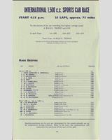 Entry List - Silverstone International - Sports Cars under 1500 cc 1960