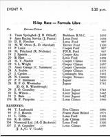 Entry List - NSCC Silverstone [Formula Libre] 1962