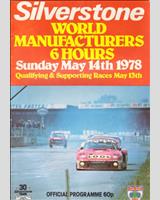 Programme Cover - Silverstone 6 Hours 1978