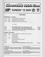 Schedule of Events - Silverstone 1000 Kilometres 1985