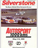 Programme Cover - Silverstone 1000 Kilometres 1988