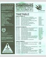 Schedule of Events - Silverstone 3 Hours 2011