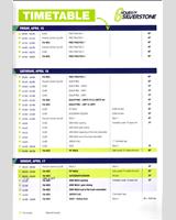 Schedule of Events - Silverstone 6 Hours 2016