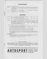 Schedule of Events - 3 h Autosport 1958