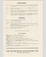 Schedule of Events - Lombank Trophy Snetterton 1961