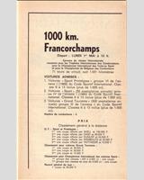 Schedule of Events - Spa 1000 Kilometres 1967