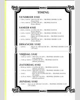 Schedule of Events - Spa 1000 Kilometres 1982