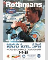 Programme Cover - Spa 1000 Kilometres 1985