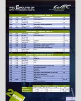Schedule of Events - Spa 6 Hours 2012
