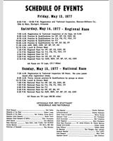Schedule of Events - SCCA National Stuttgart [ASR+BSR+CSR+AP+BP+CP+AS] 1977