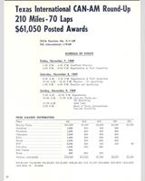 Schedule of Events - Can-Am Texas 1969