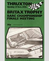 Programme Cover - Tricentrol Sports GT Championship Thruxton 1974