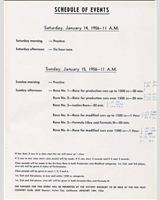 Schedule of Events - Torrey Pines - Production over 1500 cc 1956