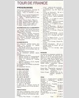 Schedule of Events - Tour de France 1971