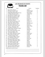 Entry List - Trans-Am Trois-Rivières 1979